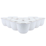 Al Saif Gallery porcelain Arabic coffee cups set, 12 pieces, decorated - white product image 2