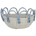 Al Saif Gallery wicker serving tofir, 34 x 34 x 12 cm, round - beige blue product image 2