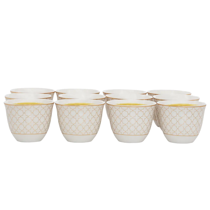 Al Saif Gallery porcelain coffee cup set, 12 pieces, Islamic pattern - white product image 1