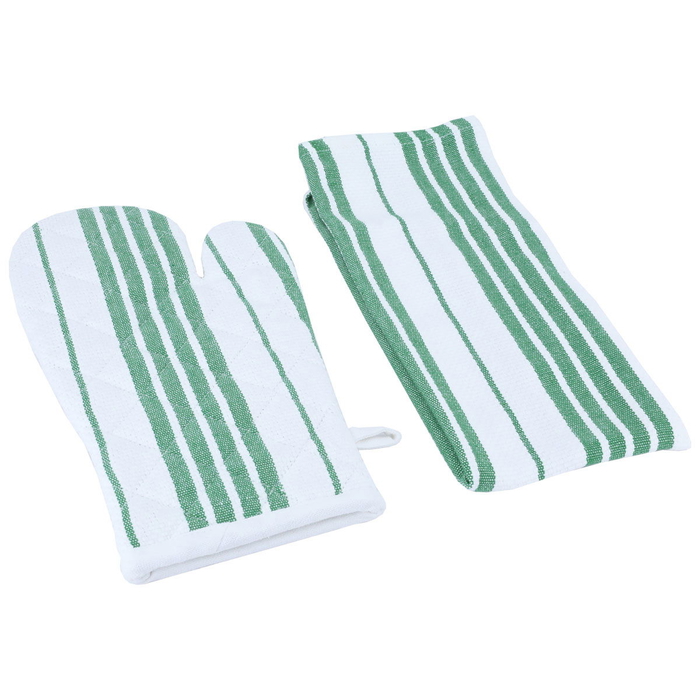 Set (towel + apron + gloves + pot holder) Al Saif Gallery fabric, 4 pieces - green product image 2