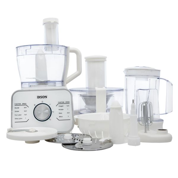 Edison Food Processor, 1100 Watt, 3.2/1.5 Liter, 3 Speeds - White product image 1