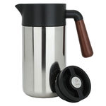 Tara Plastic Timeless Thermos, 1.2 Liter, Wooden Handle, Squeeze - Silver product image 2