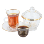 Al Saif Gallery glass tea coffee serving set, 50 pieces - transparent product image 1