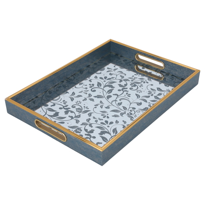 Al Saif Gallery glass serving topper, 30 x 30 x 4 cm - Gold product image 1