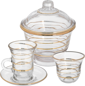 Al Saif Gallery glass tea coffee serving set, 50 pieces - transparent product image