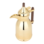 Dallah Shahad Steel Al Saif Gallery, 0.6 liter, with dark wooden handle - gold product image 2