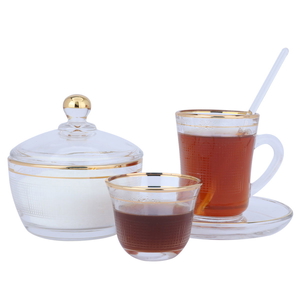 Al Saif Gallery Glass Coffee and Tea Serving Set, 26 Pieces - Clear product image