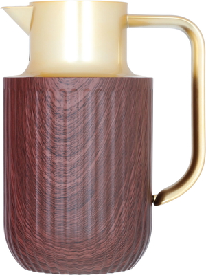 Laura Plastic Everest Alsaif Gallery Thermos, 1 litre, golden handle - dark wooden product image