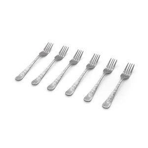 Al Saif Gallery steel fork set, engraved, 6 pieces - silver product image