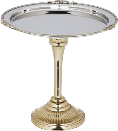 Al Saif Gallery steel cake serving stand, 20 x 20 x 20 cm, circular, with a gold-silver base product image 1