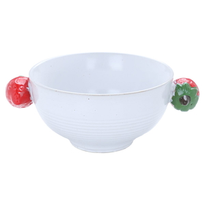 Al Saif Gallery Porcelain Bowl with Strawberry Handle, 15.5 x 11.3 x 5.9 cm - White product image