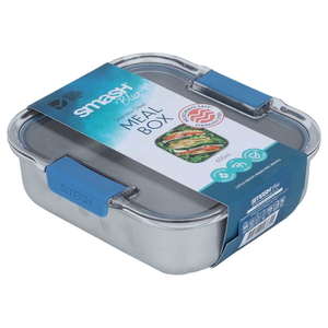 Steel Smash Food Container, 600 ml/20.28 inch, Square with Lid - Silver product image