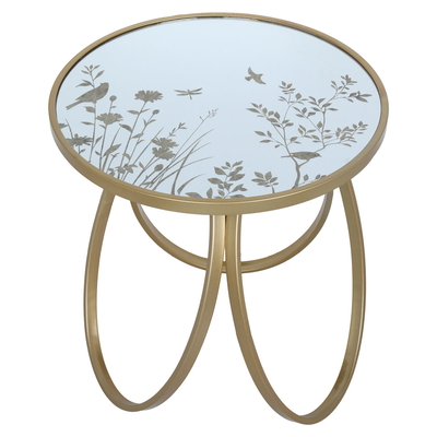 Al Saif Gallery Steelglass Side Table, 44 X 44 X 62 Cm - Gold product image 2