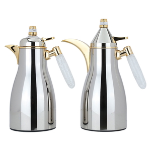 Al Saif Gallery Maimouna Steel Thermos Set, 2 Pieces, 1/1 Liter - Silver product image