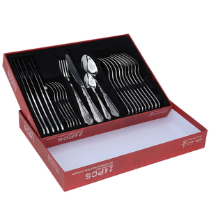 Al Saif Gallery steel cutlery set, 24 pieces - silver product image