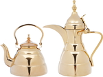 Marhaba Diriyah Alsaif Plus Steel Al Saif Plus Dallah and Jug, 2 pieces, 1.4/2 litres, large - gold product image 1