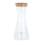 Al Saif Gallery Victoria glass bottle, 1 liter, with a wooden lid, golden rose pattern - transparent product image 1