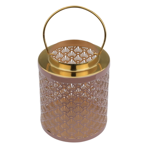 Al Ain Andalusia Indian steel lantern, 16 x 16 x 19 cm, hand hold, cylindrical - gold product image