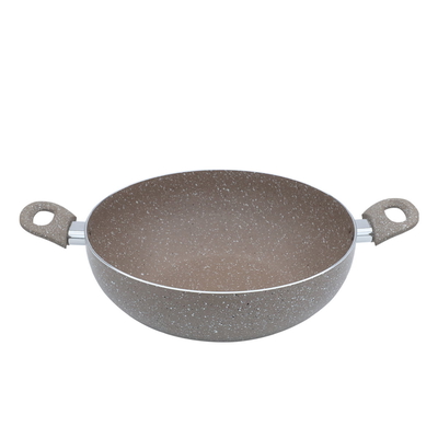 Rocky Granite Frying Pan, 32 cm, Deep, 2 Handles - Beige product image 1