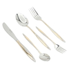 Al Saif Gallery steel spoon set, gold engraved, 30 pieces - silver product image 2