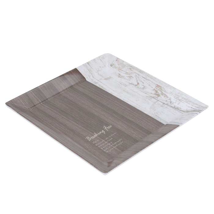 Al Saif Gallery plastic serving tray, 30 x 30 x 2 cm, square - white brown product image 2