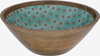 Al Saif Gallery wooden serving bowl, 4.5 x 12 cm, with lid, light green pattern, with spoons, 4 pieces - brown product image 10