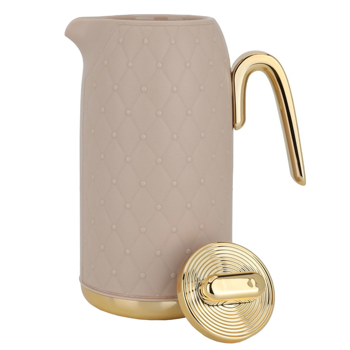 Timeless Al Saif Gallery plastic rattan thermos, 1 litre, golden-light brown handle product image 3