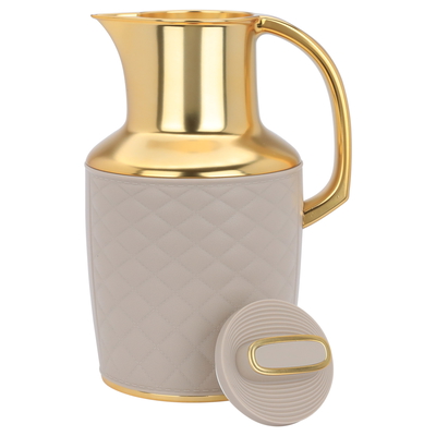 Timeless Lara Glass Thermos, 1 liter, plastic outer shell - Gold Cafe product image 2