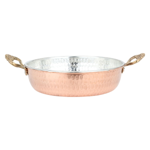 Copper frying pan with two handles, Hascevher, 16x16x4 cm, Turkish - Copper product image