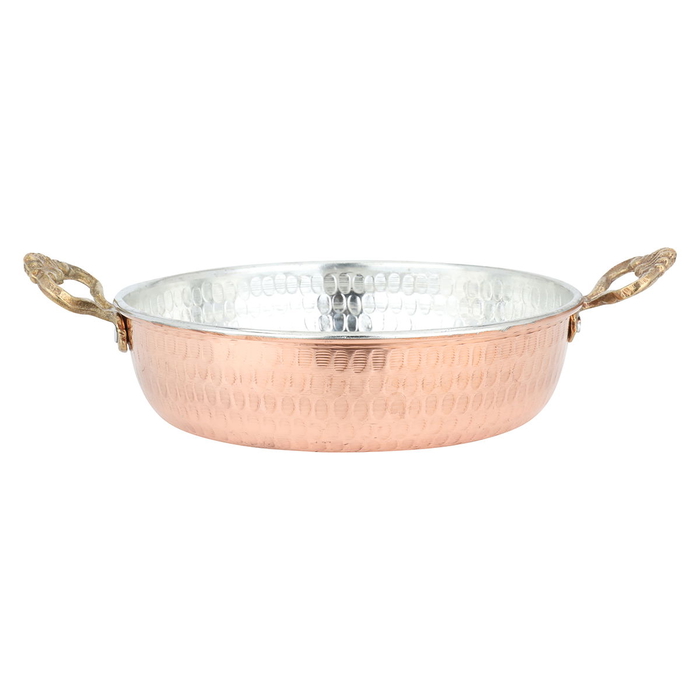 Copper frying pan with two handles, Hascevher, 16x16x4 cm, Turkish - Copper product image 1