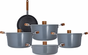 Tornado Ceramic Cookware Set, 9 Pieces - Dark Grey product image