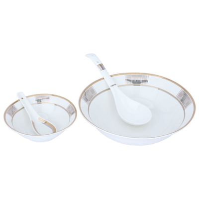 Al Saif Gallery porcelain dining set, 65 pieces, round - white product image 4