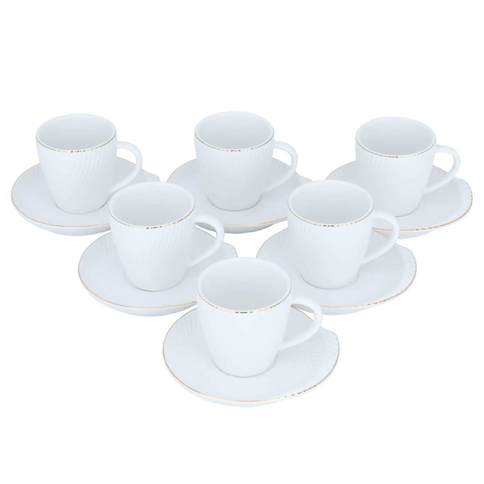 Al Saif Gallery porcelain coffee cup set, 12 pieces - white product image 2