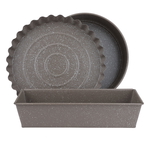 Al Saif Gallery Granite Cake Mold Set, 26×6.8/28×3.5/31×11 cm, 3 Pieces - Brown product image 1