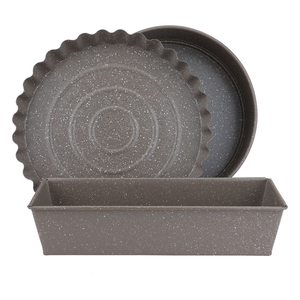 Al Saif Gallery Granite Cake Mold Set, 26×6.8/28×3.5/31×11 cm, 3 Pieces - Brown product image