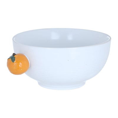 Al Saif Gallery porcelain bowl, 20.9 x 15.1 x 7.5 cm, decorated with oranges - white product image 2