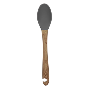 Al Saif Gallery Silicone Scoop Spoon, oval with wooden handle - grey product image