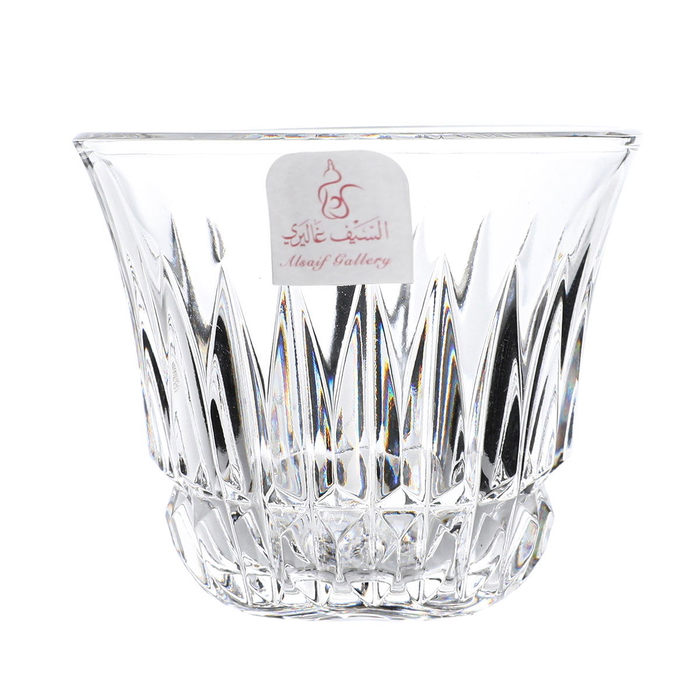 Alsaif Gallery Bialat Crystal Cups and Saucer Serving Set, 18 Pieces - Transparent product image 2