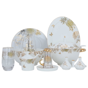 Al Saif Gallery porcelain dining set, 62 pieces - white product image