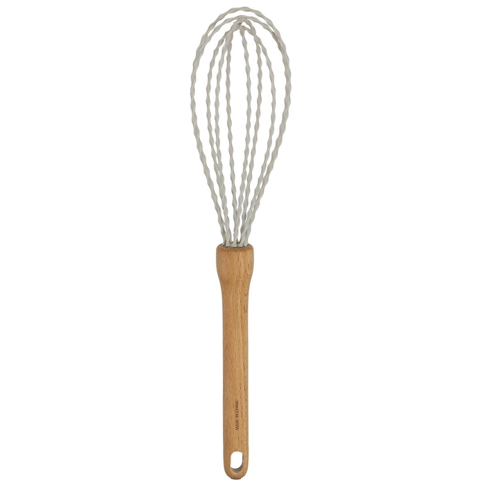 Alsaif Gallery Silicone Whisk, Wooden Handle - Light Grey product image 1