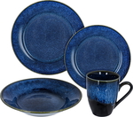 Tourist Porcelain Plate Set, 16 Pieces - Blue Black product image 1