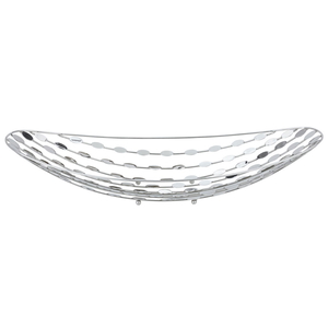 Al Saif Gallery steel dessert plate, 46 x 14 x 10 cm, boat shape - silver product image