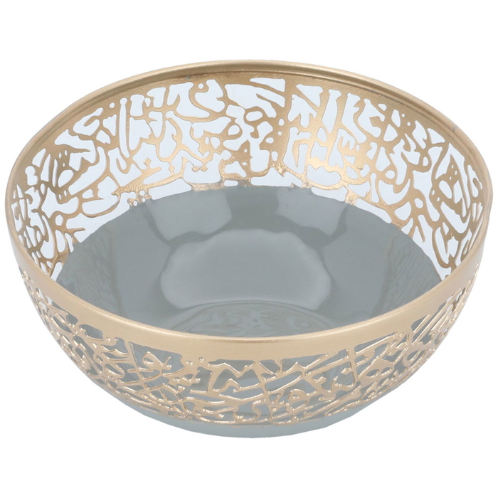 Al Saif Gallery steel bowl, 16 x 16 x 7 cm, round - grey product image 1