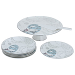 Al Saif Gallery porcelain cake stand set, 8 pieces - white product image 2