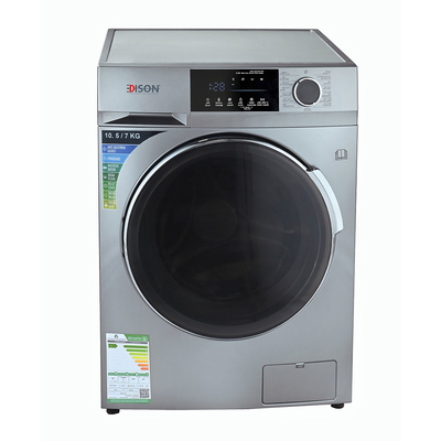 Edison Edsfd10507  Combo Automatic Washing Machine, Front Load, 10.5 Kg, 15 Programs- Silver product image 2