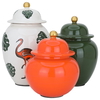 Al Saif Gallery porcelain vases set, with lid, 3 pieces - colorful product image 2