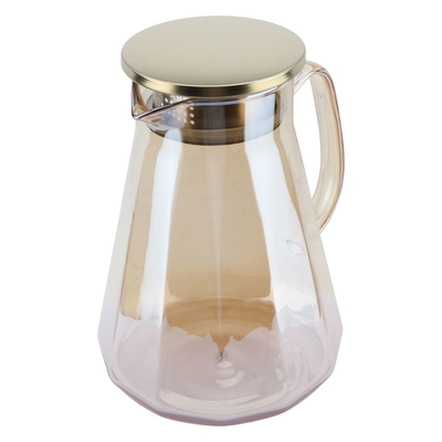 Al Saif Gallery Jug with Glass Lid, 1500 ml, Ribbed - Hazel product image 2