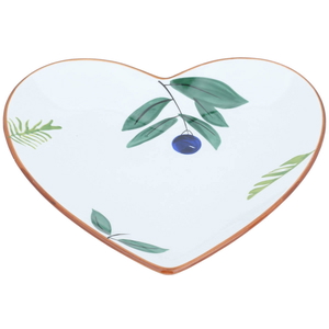 Al Saif Gallery porcelain dessert plate, 16 x 9 cm, heart, fruit pattern - white product image