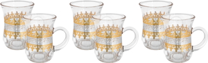 Max Glass Teapot Set, Gold and Silver Embossed, 6 Pieces - Clear product image