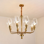 Al Saif Gallery aluminum chandelier, 8 bulbs, clear glass - copper product image 2